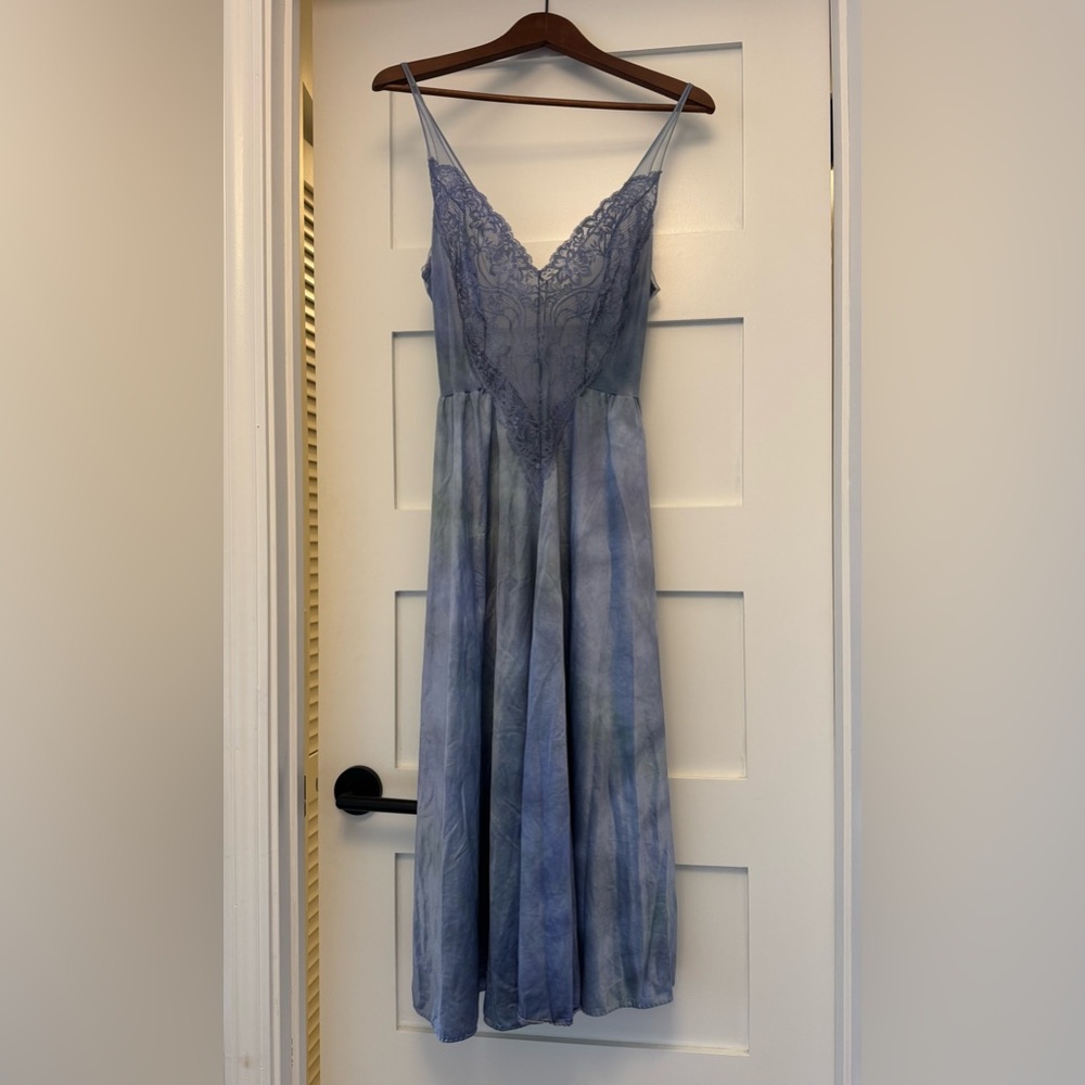 Hand-Dyed Lace-Trim Slip Dress